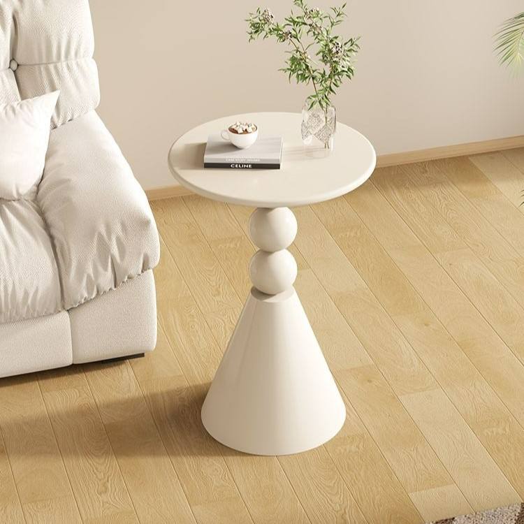 Cream‑Style Modern Minimalist Round Iron Coffee Table for Balcony & Living‑Room
