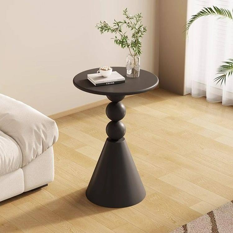 Cream‑Style Modern Minimalist Round Iron Coffee Table for Balcony & Living‑Room