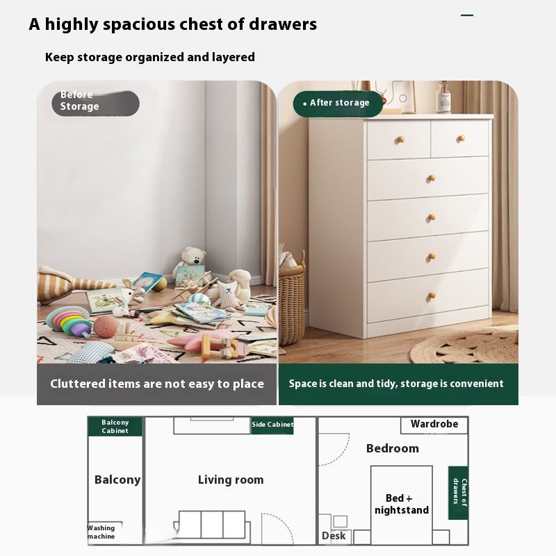 Multi-tier Small Freestanding Home Storage Cabinet