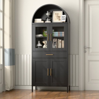 Living Room Black Metal Storage Cabinet