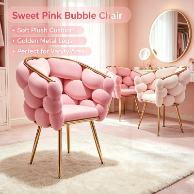 Curved Back Foam Velvet Armchair