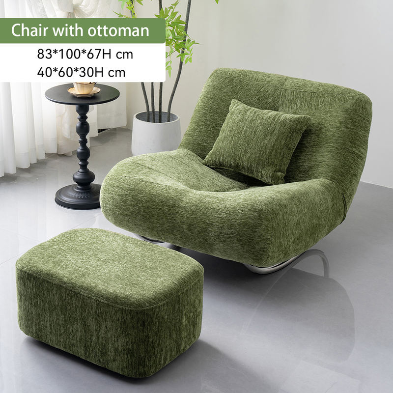 Green Fabric Leisure Rocking Chair